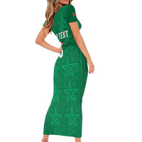 Custom Morocco Football Short Sleeve Bodycon Dress Sir Sir Sir