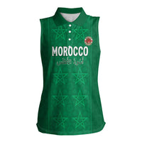 Custom Morocco Football Women Sleeveless Polo Shirt Sir Sir Sir