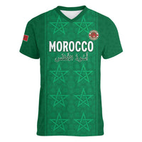 Custom Morocco Football Women V-Neck T-Shirt Sir Sir Sir