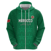 Custom Morocco Football Zip Hoodie Sir Sir Sir