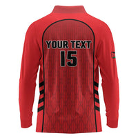 Custom Jordan Football 2026 Long Sleeve Polo Shirt Desert Falcons Rising - Red