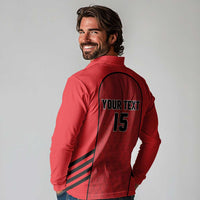 Custom Jordan Football 2026 Long Sleeve Polo Shirt Desert Falcons Rising - Red