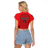 Custom Jordan Football 2026 Raglan Cropped T Shirt Desert Falcons Rising - Red