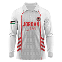 Custom Jordan Football 2026 Long Sleeve Polo Shirt Desert Falcons Rising - White