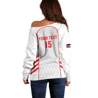 Custom Jordan Football 2026 Off Shoulder Sweater Desert Falcons Rising - White