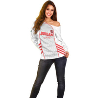 Custom Jordan Football 2026 Off Shoulder Sweater Desert Falcons Rising - White
