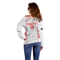 Custom Jordan Football 2026 Off Shoulder Sweater Desert Falcons Rising - White