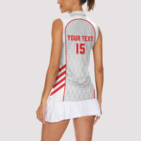 Custom Jordan Football 2026 Women Sleeveless Polo Shirt Desert Falcons Rising - White