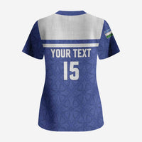 Custom Uzbekistan Football 2026 Scrub Top White Wolves Rising