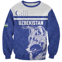 Custom Uzbekistan Football 2026 Sweatshirt White Wolves Rising