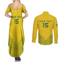 Custom Rwanda Football Couples Matching Summer Maxi Dress and Long Sleeve Button Shirt Amavubi Oyeee!