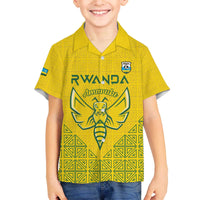 Custom Rwanda Football Family Matching Off The Shoulder Long Sleeve Dress and Hawaiian Shirt Amavubi Oyeee!