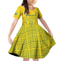 Custom Rwanda Football Family Matching Off Shoulder Short Dress and Hawaiian Shirt Amavubi Oyeee!