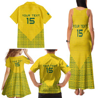Custom Rwanda Football Family Matching Tank Maxi Dress and Hawaiian Shirt Amavubi Oyeee!
