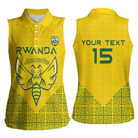 Custom Rwanda Football Women Sleeveless Polo Shirt Amavubi Oyeee!