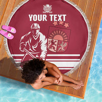 Custom Latvia Hockey Beach Blanket Latvija Latvija