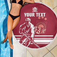 Custom Latvia Hockey Beach Blanket Latvija Latvija
