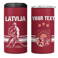 Custom Latvia Hockey 4 in 1 Can Cooler Tumbler Latvija Latvija