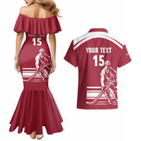Custom Latvia Hockey Couples Matching Mermaid Dress and Hawaiian Shirt Latvija Latvija