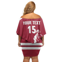 Custom Latvia Hockey Family Matching Off Shoulder Short Dress and Hawaiian Shirt Latvija Latvija