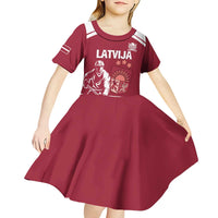 Custom Latvia Hockey Kid Short Sleeve Dress Latvija Latvija