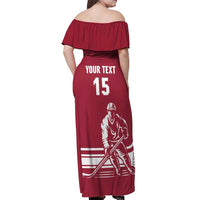 Custom Latvia Hockey Off Shoulder Maxi Dress Latvija Latvija