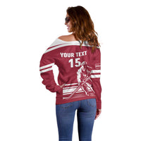 Custom Latvia Hockey Off Shoulder Sweater Latvija Latvija