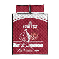 Custom Latvia Hockey Quilt Bed Set Latvija Latvija