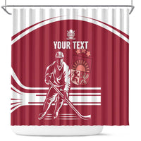 Custom Latvia Hockey Shower Curtain Latvija Latvija