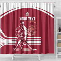 Custom Latvia Hockey Shower Curtain Latvija Latvija