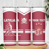 Custom Latvia Hockey Skinny Tumbler Latvija Latvija
