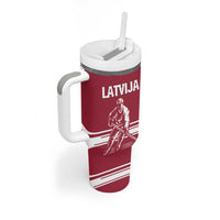 Custom Latvia Hockey Tumbler With Handle Latvija Latvija