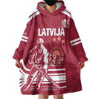 Custom Latvia Hockey Wearable Blanket Hoodie Latvija Latvija