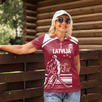 Custom Latvia Hockey Women Polo Shirt Latvija Latvija