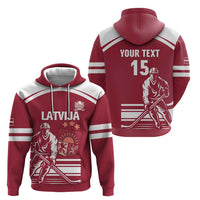 Custom Latvia Hockey Zip Hoodie Latvija Latvija