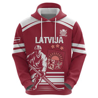 Custom Latvia Hockey Zip Hoodie Latvija Latvija
