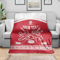 Custom Denmark Hockey Blanket Come On Danish Lions