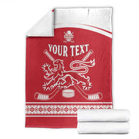 Custom Denmark Hockey Blanket Come On Danish Lions