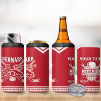 Custom Denmark Hockey 4 in 1 Can Cooler Tumbler Come On Danish Lions