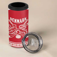 Custom Denmark Hockey 4 in 1 Can Cooler Tumbler Come On Danish Lions