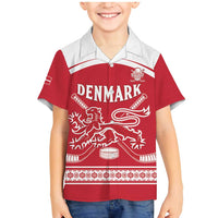 Custom Denmark Hockey Family Matching Mermaid Dress and Hawaiian Shirt Come On Danish Lions