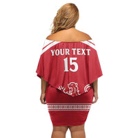 Custom Denmark Hockey Family Matching Off Shoulder Short Dress and Hawaiian Shirt Come On Danish Lions