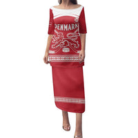 Custom Denmark Hockey Family Matching Puletasi and Hawaiian Shirt Come On Danish Lions