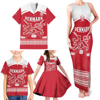 Custom Denmark Hockey Family Matching Tank Maxi Dress and Hawaiian Shirt Come On Danish Lions