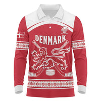 Custom Denmark Hockey Long Sleeve Polo Shirt Come On Danish Lions