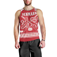 Custom Denmark Hockey Men Tank Top Come On Danish Lions