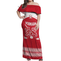 Custom Denmark Hockey Off Shoulder Maxi Dress Come On Danish Lions