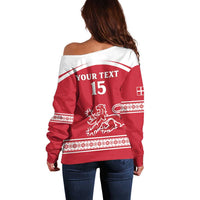 Custom Denmark Hockey Off Shoulder Sweater Come On Danish Lions