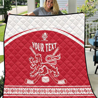 Custom Denmark Hockey Quilt Come On Danish Lions