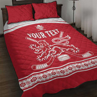 Custom Denmark Hockey Quilt Bed Set Come On Danish Lions